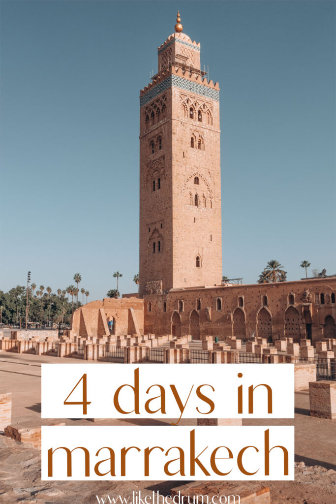 pinterest pin - 4 days in marrakech