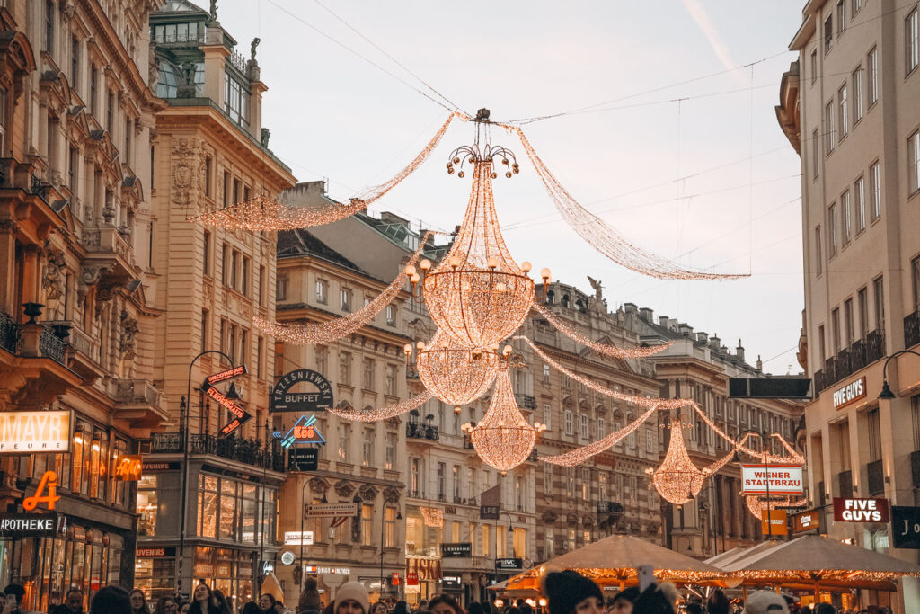 christmas lights in vienna, austria